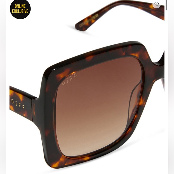 DIFF 🤎🤎 Eyewear Emily in Paris Sylvie Tortoise Square Sunglasses NIB - Picture 10 of 15